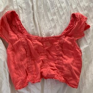 orange crop top